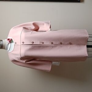NWT's NYDJ Rosewater Coat Pale Pink 3/4 Sleeve Pockets Enamel Snaps